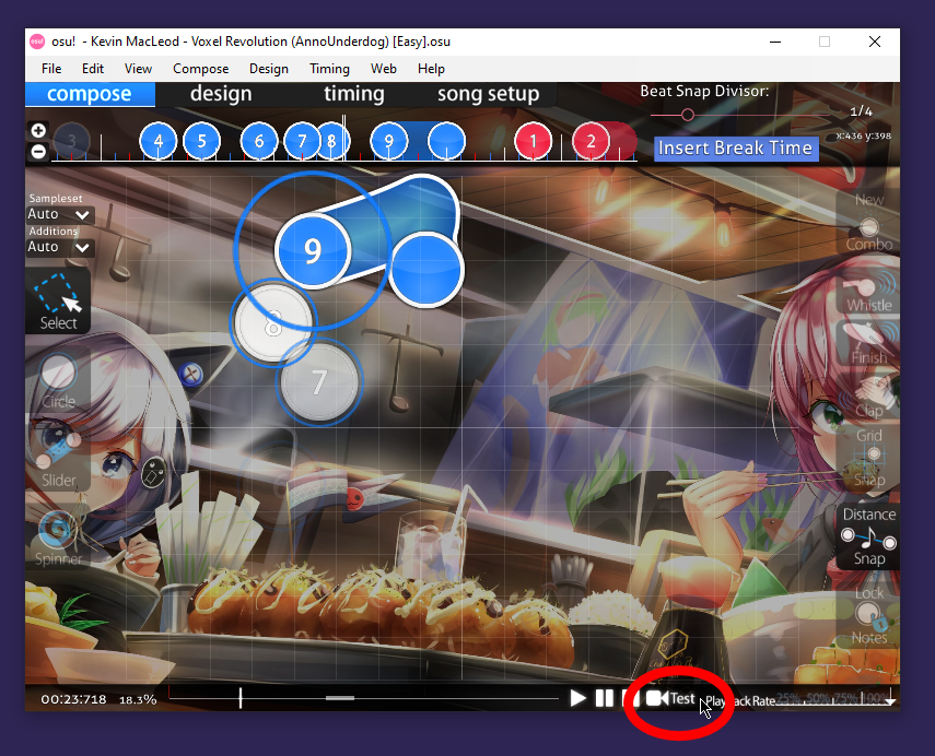 Osu Test Button